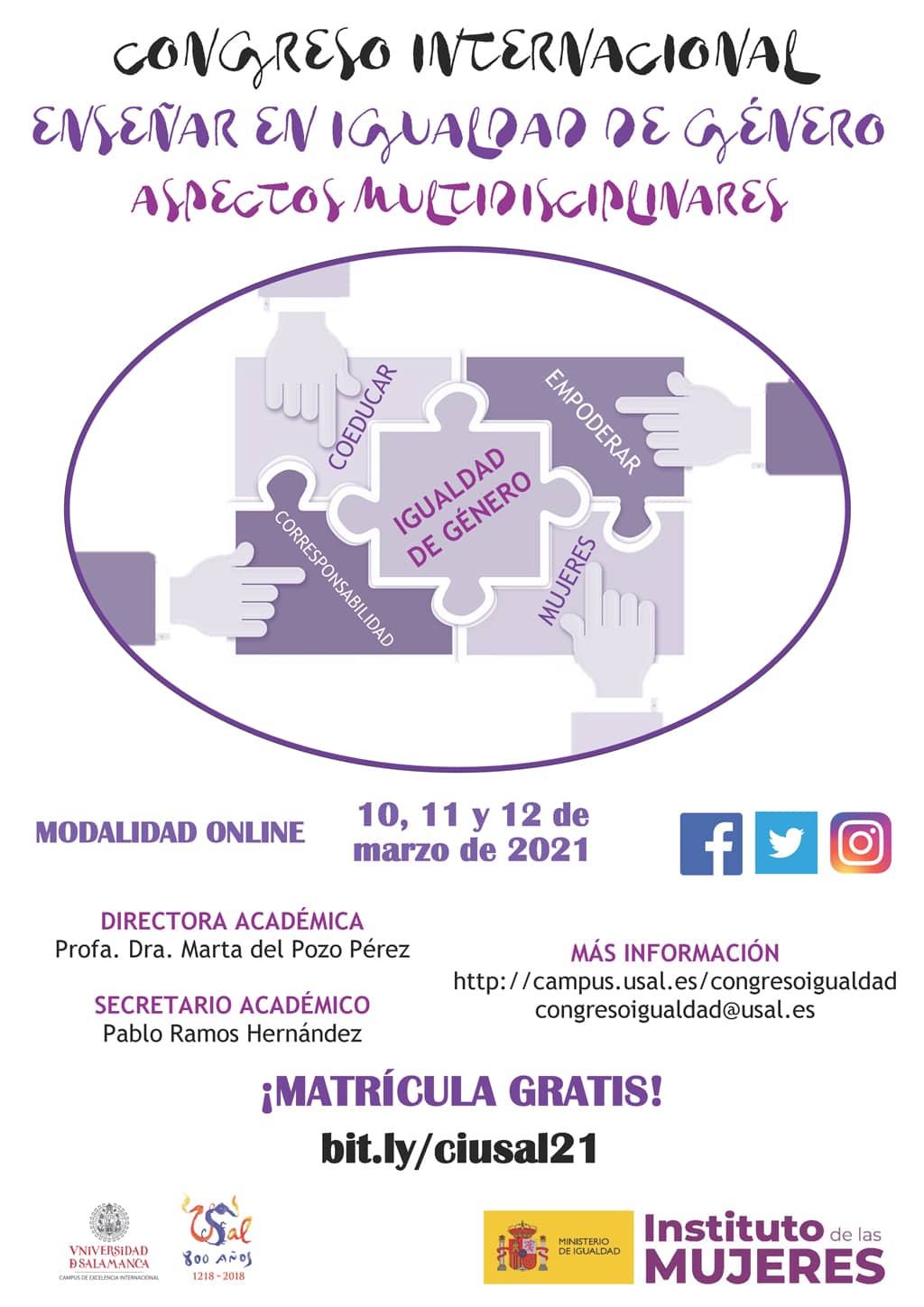 Cartel del XI Congreso de Igualdad de la Universidad de Salamanca