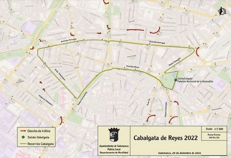 Ruta de la Cabalgata de Reyes en Salamanca 2022