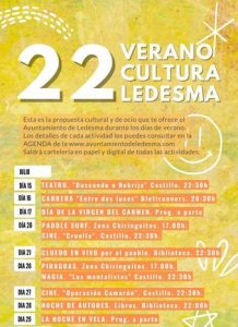 Actividades culturales y de ocio en Ledesma. Julio 2022
