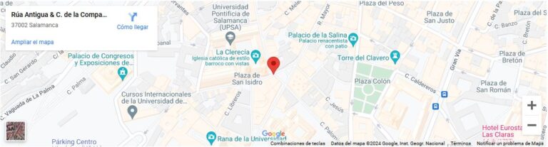 Ubicación esquina de los 3 coños en Salamanca