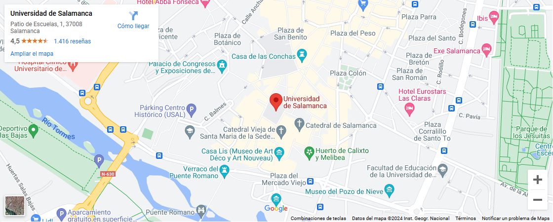 Ubicación de la Universidad de Salamanca