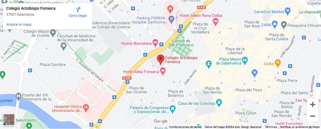Ubicación del Colegio Fonseca. Salamanca