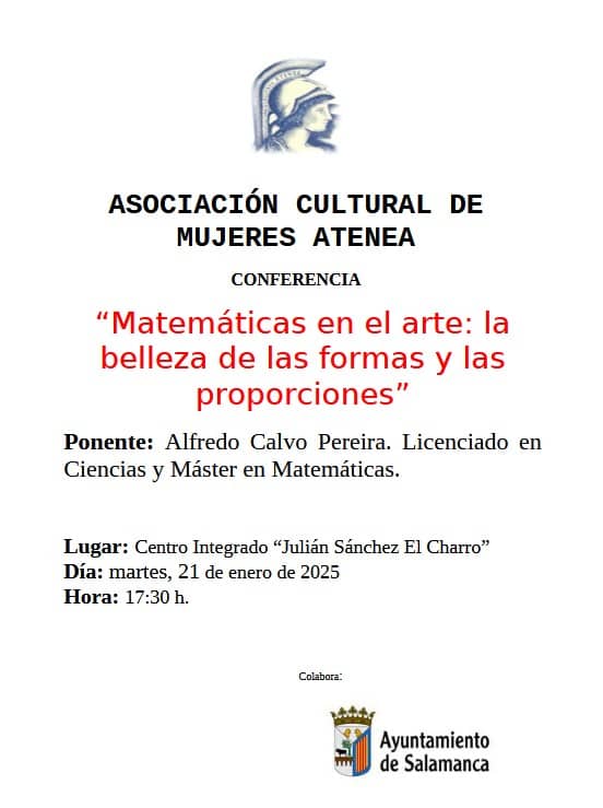 Conferencia Matemáticas en el arte la belleza de las formas y las proporciones