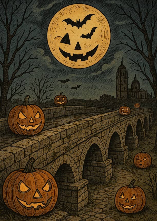 Halloween en Salamanca. Imagen generada con IA Halloween en Salamanca. Imagen generada con IA