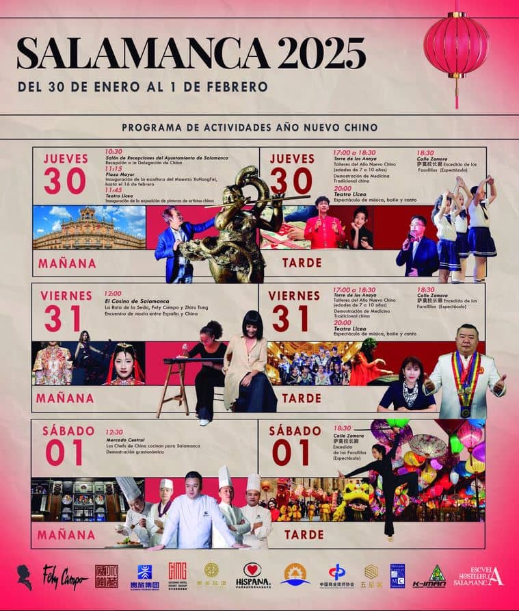 Programación del año nuevo chino 2025 en Salamanca
