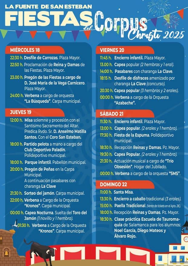 Programa de las Fiestas del Corpus Christi 2025 de La Fuente de San Esteban