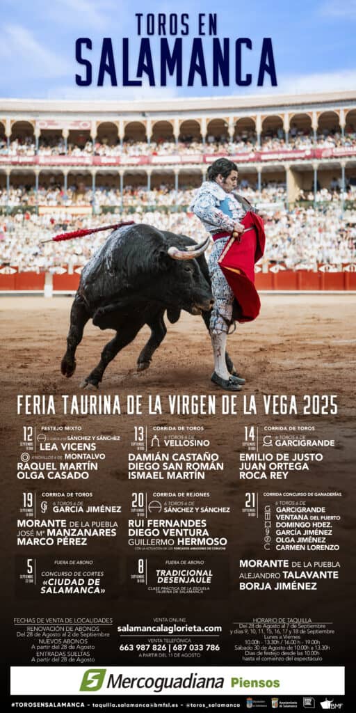 Cartel de toros 2025 de Ferias y Fiestas de Salamanca
