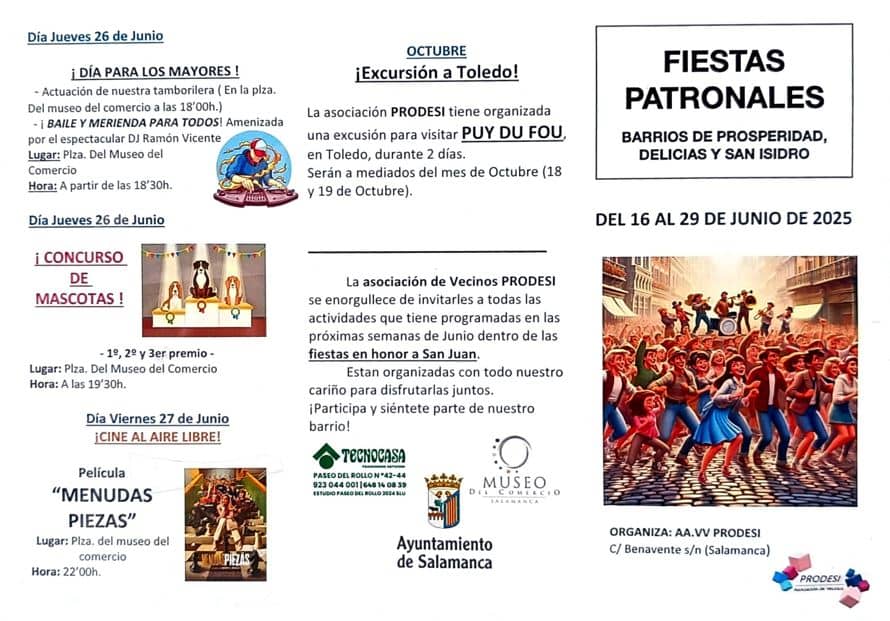 Fiestas patronales de los barrios de Prosperidad, Delicias y San Isidro. Programa de mano 1