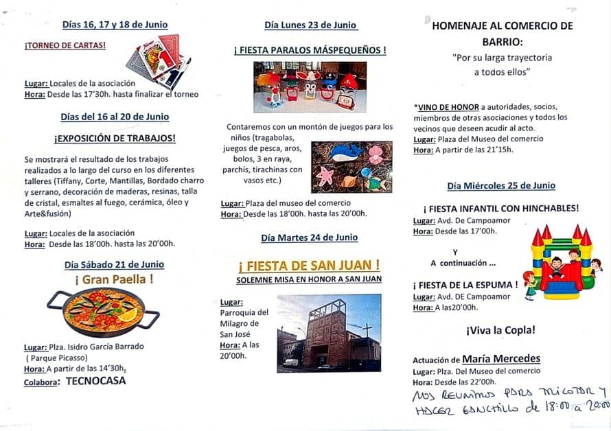 Fiestas patronales de los barrios de Prosperidad, Delicias y San Isidro. Programa de mano 2