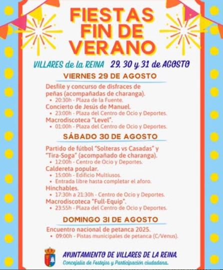 Fiestas fin de verano 2025 Villares de la Reina