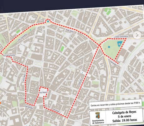 Recorrido cabalgata de Reyes Salamanca 2026