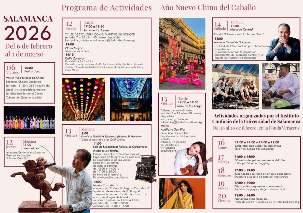 Programa de actividades del Año nuevo chino 2026 en Salamanca