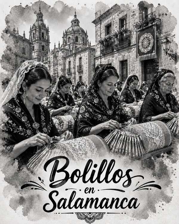 Bolillos en Salamanca. Imagen generada por IA.