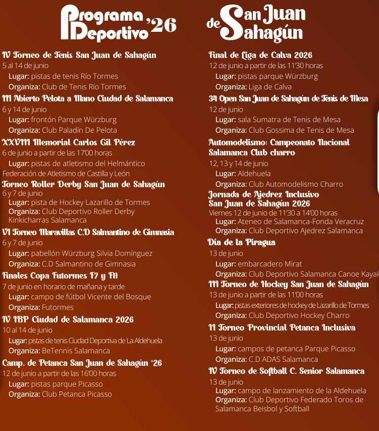 Programa deportivo de las fiestas de San Juan de Sahagún 2026 Salamanca-1