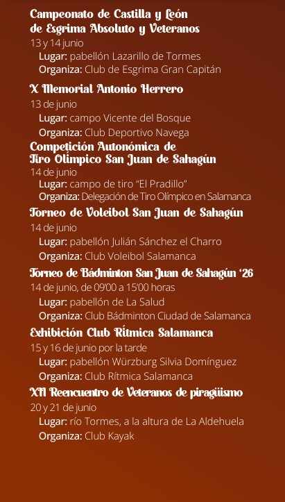 Programa deportivo de las fiestas de San Juan de Sahagún 2026 Salamanca-2