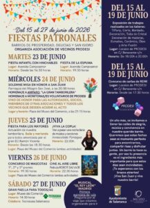 Fiestas Patronales 2026 de los barrios de Prosperidad, Delicias y San Isidro
