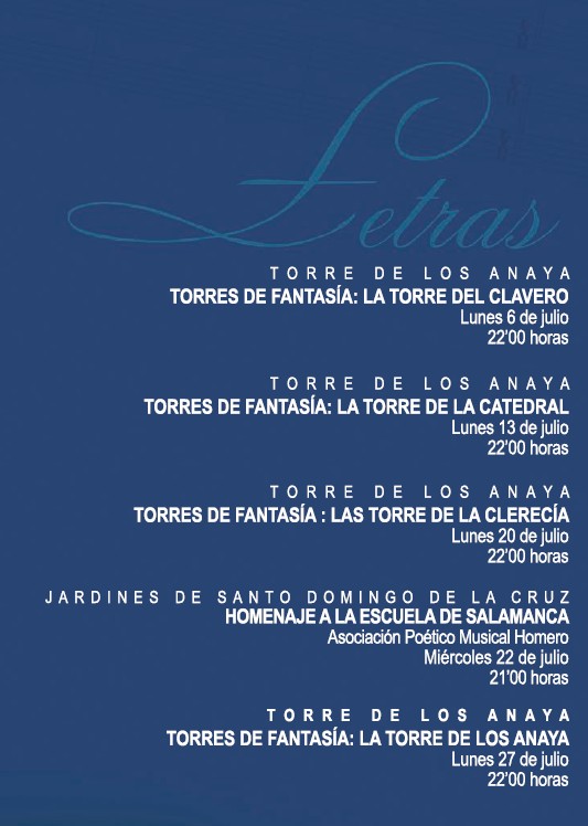Plazas y patios 2026. Letras