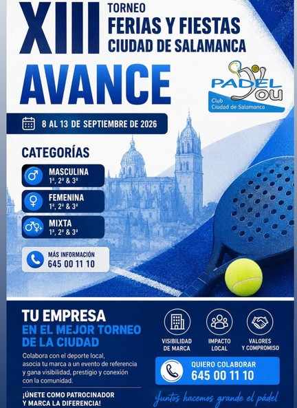 Torneo de pádel. Ferias y Fiestas 2026 en Salamanca