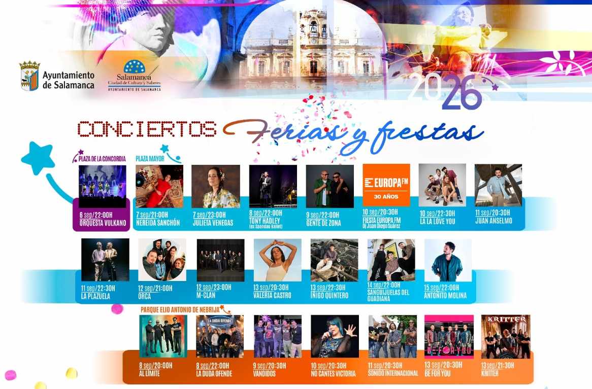 Conciertos de Ferias y Fiestas de Salamanca 2026
