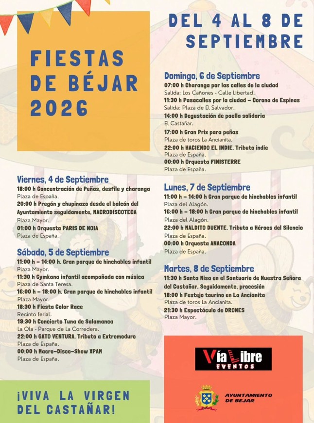 Programa de fiestas de Béjar 2026