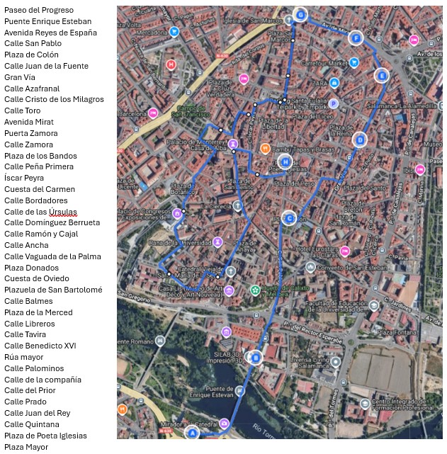Mapa de la marcha contra el cáncer